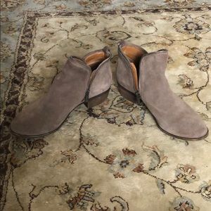 Lucky Brand Taupe Suede Ankle Boots